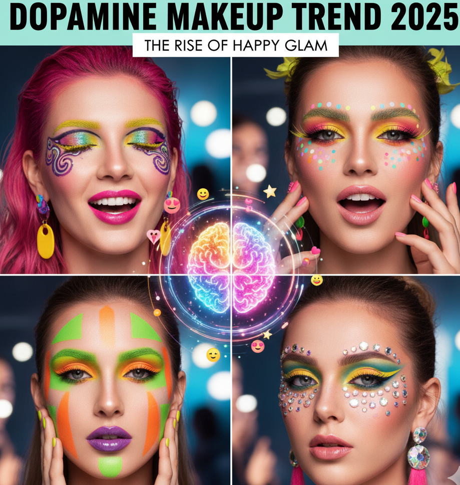Dopamine Makeup Trend 2025: The Rise of Happy Glam