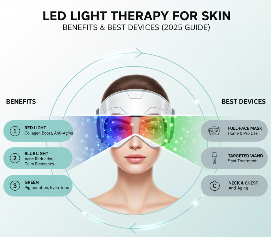 LED Light Therapy for Skin: Benefits & Best Devices (2025 Guide)